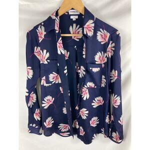 Express The Portofino Shirt Long Sleeve Button Up Shirt Floral Print Medium Slim